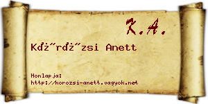Körözsi Anett névjegykártya